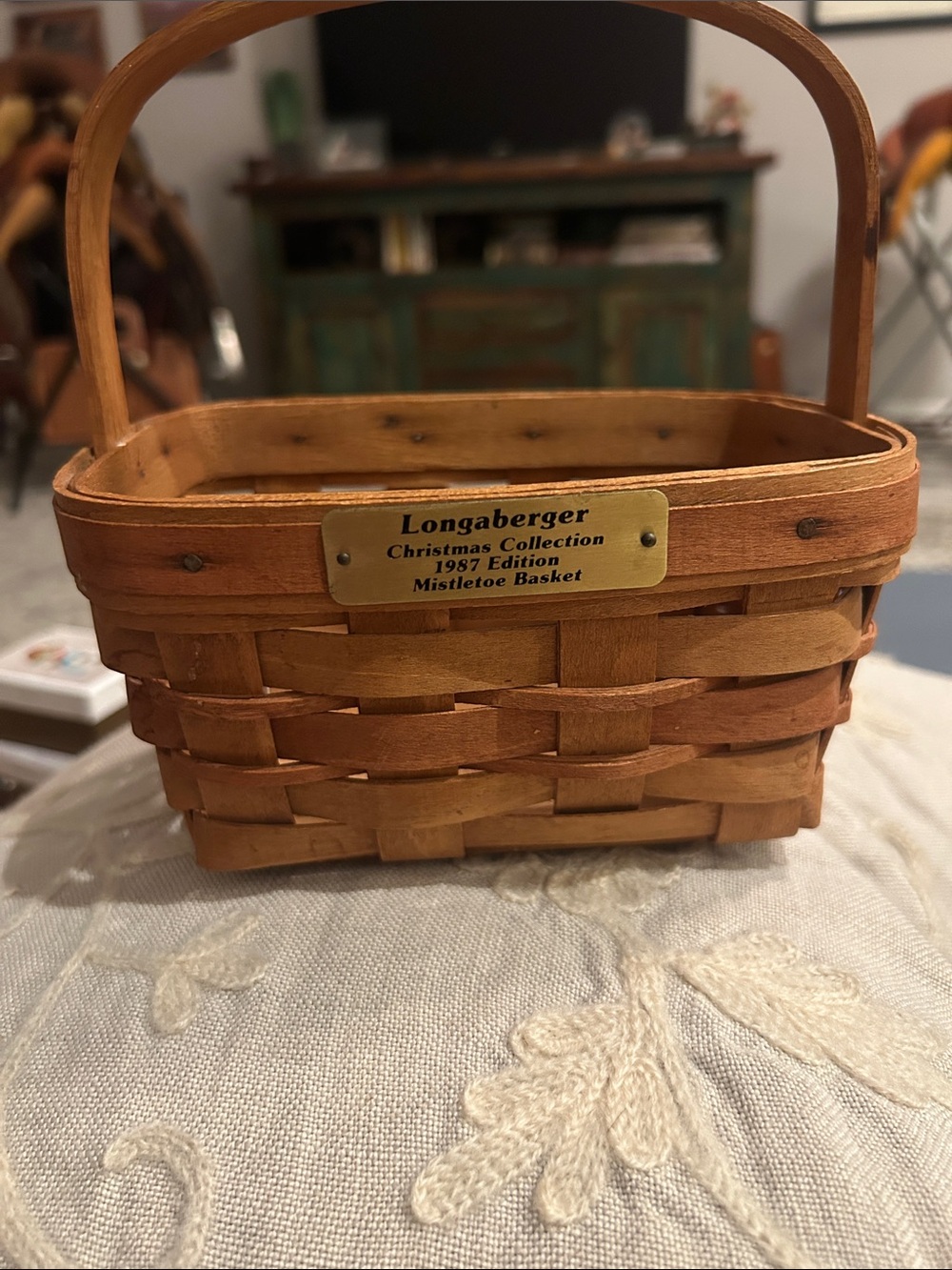 LONGABERGER Christmas Collection 1987 Edition Mistletoe Basket